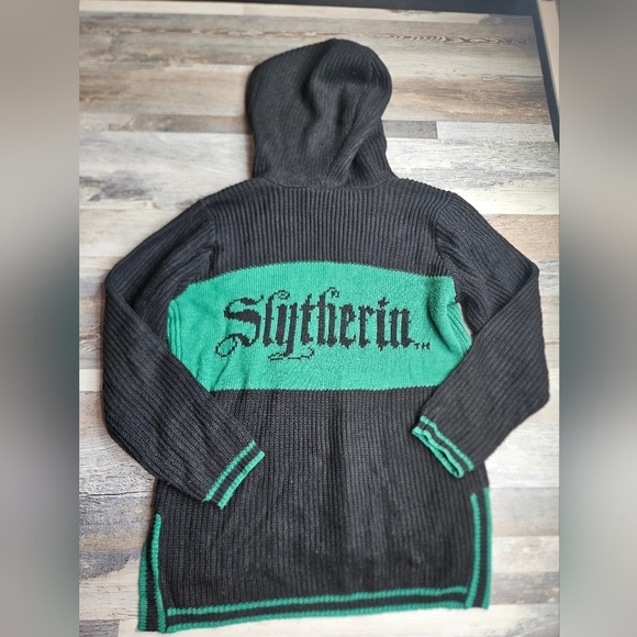 Harry Potter Slytherin Hooded Sweater Black Green Adult Medium - Picture 7 of 9